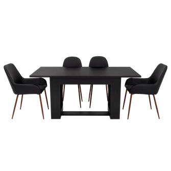 Combo Comedor Satura, Wengue y Café Claro, Incluye Comedor y 6 Sillas