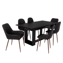 Combo Comedor Satura, Wengue y Café Claro, Incluye Comedor y 6 Sillas