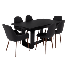 Combo Comedor Satura, Wengue y Café Claro, Incluye Comedor y 6 Sillas