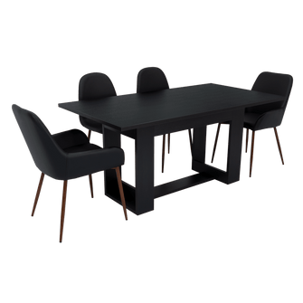 Combo Comedor Satura, Wengue y Café Claro, Incluye Comedor y 6 Sillas
