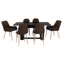 Combo Comedor Satura, Wengue, Chocolate y Café Claro, Incluye Comedor y 6 Sillas