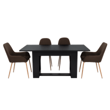 Combo Comedor Satura, Wengue, Chocolate y Café Claro, Incluye Comedor y 6 Sillas