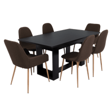 Combo Comedor Satura, Wengue, Chocolate y Café Claro, Incluye Comedor y 6 Sillas