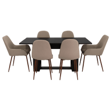 Combo Comedor Satura, Wengue, Café Claro y Chocolate, Incluye Comedor y 6 Sillas