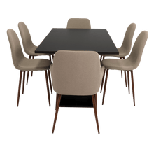 Combo Comedor Satura, Wengue, Café Claro y Chocolate, Incluye Comedor y 6 Sillas