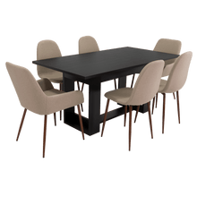 Combo Comedor Satura, Wengue, Café Claro y Chocolate, Incluye Comedor y 6 Sillas