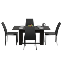 Comedor Volder, Wengue, Incluye Cuatro Sillas Negras