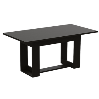 Comedor Volder, Wengue, Incluye Cuatro Sillas Negras