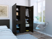 Closet Mudi, Wengue, con un Cajon Organizador y Tubo Cromado