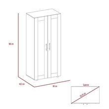 Closet Colima, Wengue, con Dos Puertas Batientes con Espejo