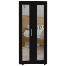 Closet Colima, Wengue, con Dos Puertas Batientes con Espejo