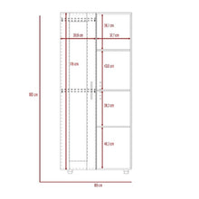 Closet Colima, Chocolate y Blanco, con Dos Puertas Batientes con Espejo