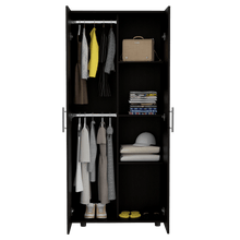 Closet Tera, Wengue, Dos Puertas Abatibles y Dos Tubos Cromados ZF