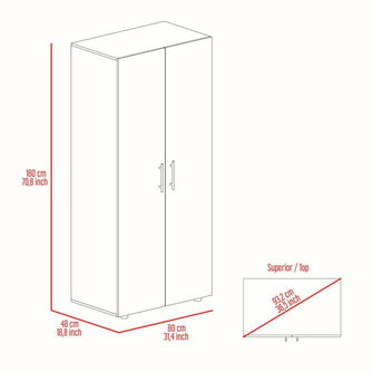 Closet Tera, Wengue, Dos Puertas Abatibles y Dos Tubos Cromados ZF