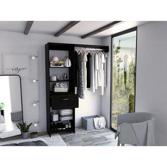 Closet Delhi 150, Wengue, con Variendad de Entrepaños y Un Cajón
