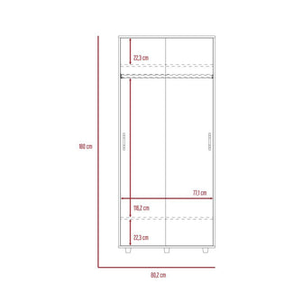 Closet Irmac, Wengue, con Dos Puertas Deslizables