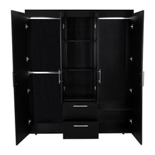 Closet Bariloche Bombay Eco, Wengue, con Variedad de Entrepaños y Cuatro Puertas Abatibles