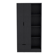 Closet Memphis, Wengue, con Un Tubo Cromado ZF - VIRTUAL MUEBLES