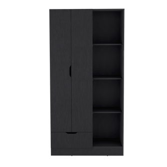 Closet Memphis, Wengue, con Un Tubo Cromado ZF - VIRTUAL MUEBLES