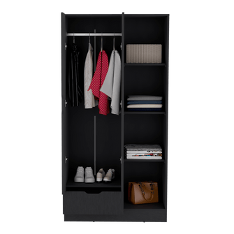 Closet Memphis, Wengue, con Un Tubo Cromado ZF