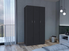 Closet Orbe, Wengue con dos cajones, 4 entrepaños y tubo cromado ZF - VIRTUAL MUEBLES