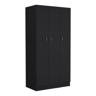 Closet Orbe, Wengue con dos cajones, 4 entrepaños y tubo cromado ZF - VIRTUAL MUEBLES