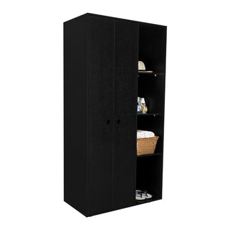 Closet Mandi, Wengue, con Dos Tubos y Un Cajon Deslizable ZF