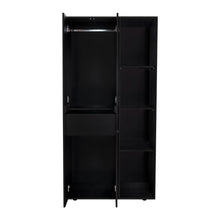 Closet Mandi, Wengue, con Dos Tubos y Un Cajon Deslizable ZF