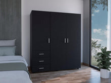 Closet Azana, Wengue, con tres Cajones y Puertas Abatibles