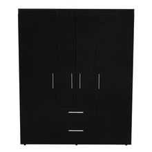 Closet Bariloche Bombay Eco, Wengue, con Variedad de Entrepaños y Cuatro Puertas Abatibles.