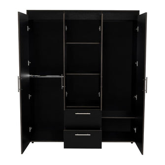 Closet Bariloche Bombay Eco, Wengue, con Variedad de Entrepaños y Cuatro Puertas Abatibles.