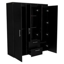 Closet Bariloche Bombay Eco, Wengue, con Variedad de Entrepaños y Cuatro Puertas Abatibles.