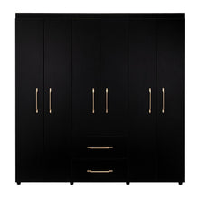 Closet Golden, Wengue y Dorado, Variedad de Entrepaños y Seis Puertas Abatibles
