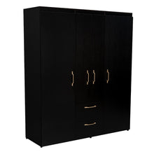 Closet Eco Golden, Wengue y Dorado, Variedad de Entrepaños y Cuatro Puertas Abatibles