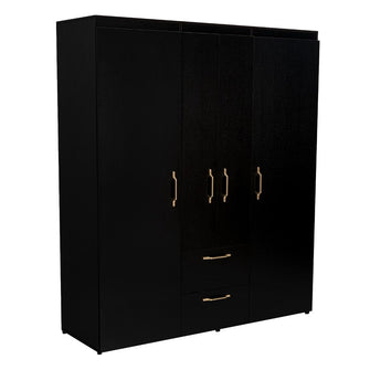 Closet Eco Golden, Wengue y Dorado, Variedad de Entrepaños y Cuatro Puertas Abatibles