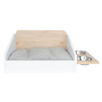 Cama para Mascotas + Comedero Sammy, Beige y Blanco