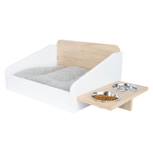 Cama para Mascotas + Comedero Sammy, Beige y Blanco