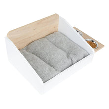 Cama para Mascotas + Comedero Sammy, Beige y Blanco