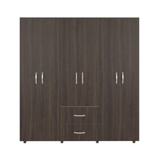 Closet Bariloche Bombay, Milan y Blanco, Variedad de Entrepaños y Seis Puertas Abatibles