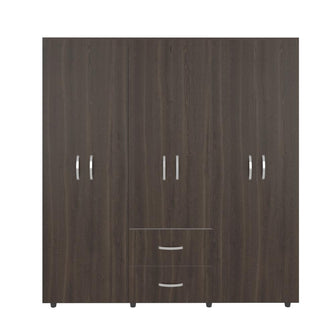 Closet Bariloche Bombay, Milan y Blanco, Variedad de Entrepaños y Seis Puertas Abatibles