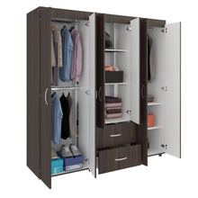 Closet Bariloche Bombay, Milan y Blanco, Variedad de Entrepaños y Seis Puertas Abatibles