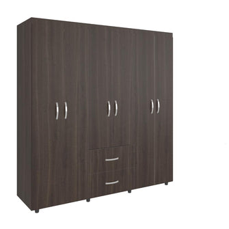 Closet Bariloche Bombay, Milan y Blanco, Variedad de Entrepaños y Seis Puertas Abatibles
