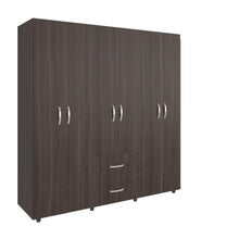Closet Bariloche Bombay, Milan y Blanco, Variedad de Entrepaños y Seis Puertas Abatibles
