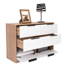 Organizador Wesley, Miel y Blanco, con 4 Cajones y 2 puertas