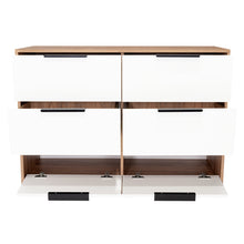 Organizador Wesley, Miel y Blanco, con 4 Cajones y 2 puertas