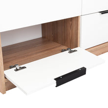 Organizador Wesley, Miel y Blanco, con 4 Cajones y 2 puertas