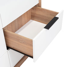 Organizador Wesley, Miel y Blanco, con 4 Cajones y 2 puertas