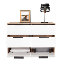 Organizador Wesley, Miel y Blanco, con 4 Cajones y 2 puertas