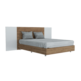 Combo Para Habitación Ecomas, Incluye Cama - Colchón - dos Mesas de Noche - Organizador y Repisa