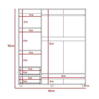 Combo Para Habitación Dalia, Incluye Base Cama - Colchón - Closet - dos Mesas de Noche y Panel